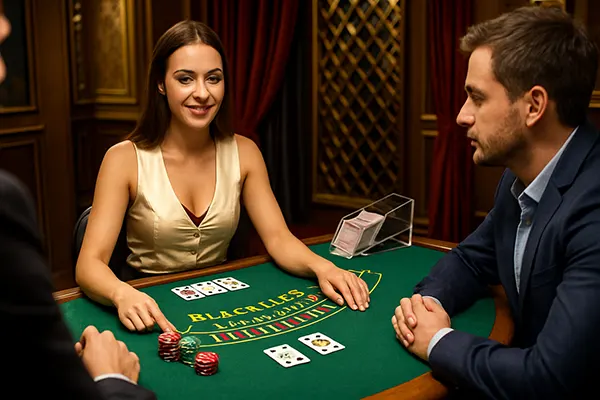 Live blackjack table