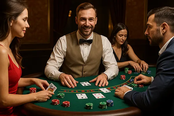 Live blackjack table